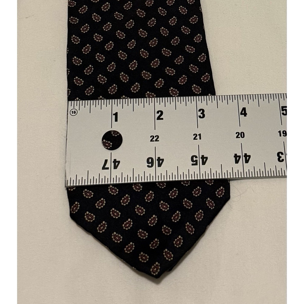 Bert Pulitzer Men's Silk Woven Tie Navy Burgundy White Paisley Classic